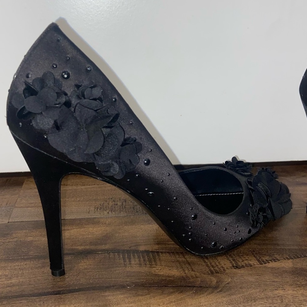 All Black Flower Embellishment Charles By Charles